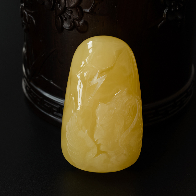 波罗的海天然满蜜蜜蜡雷震子吊坠-红掌柜