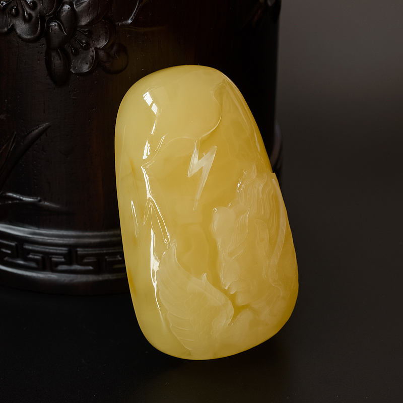 波罗的海满蜜蜜蜡雷震子吊坠-红掌柜