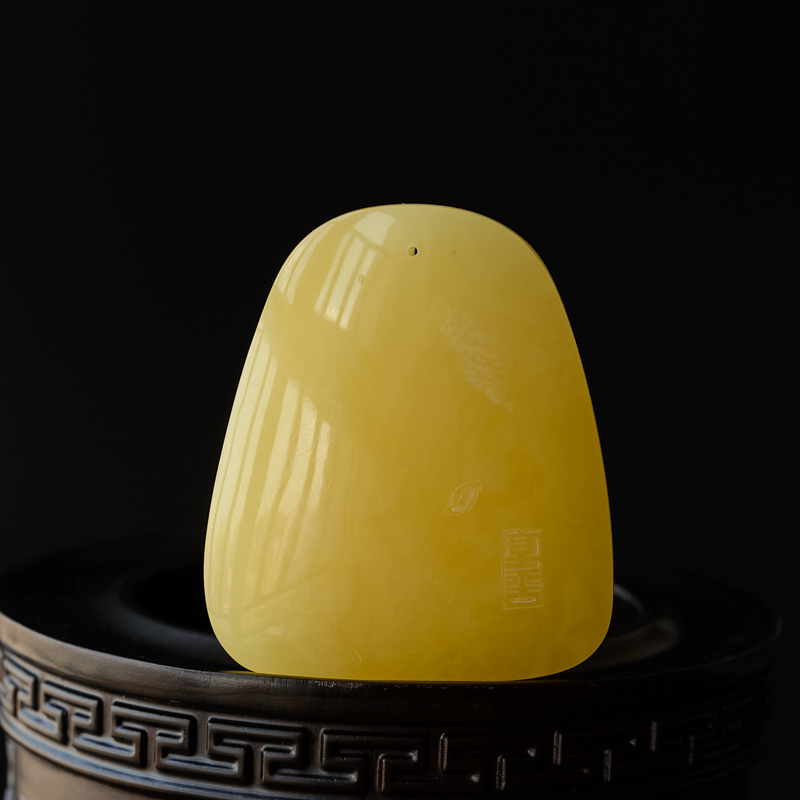 天然柠檬黄蜜蜡观音吊坠-红掌柜