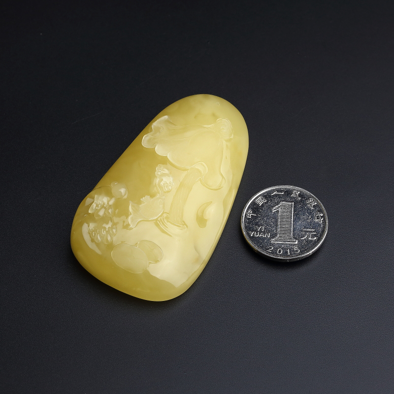 蜜蜡荷塘月色吊坠-红掌柜