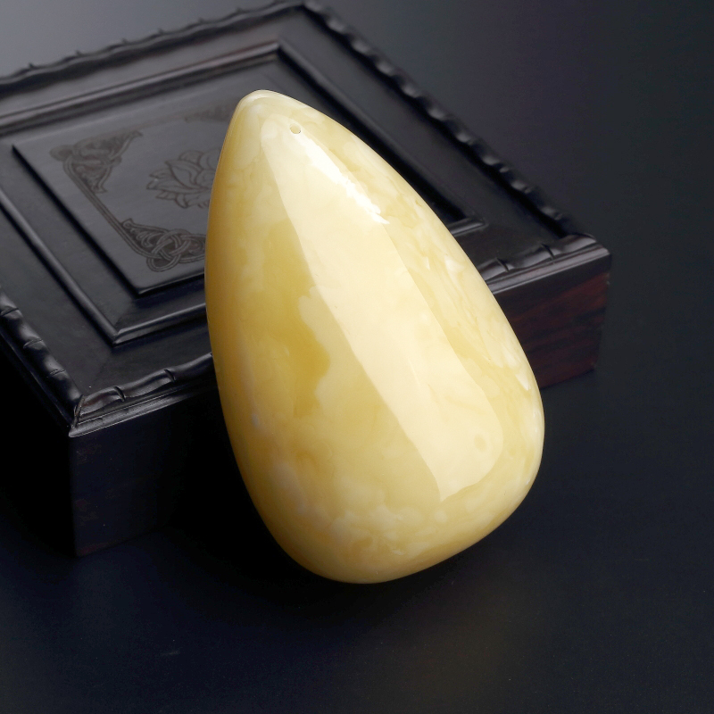 天然满蜜黄白蜜随形蜜蜡吊坠 - 红掌柜