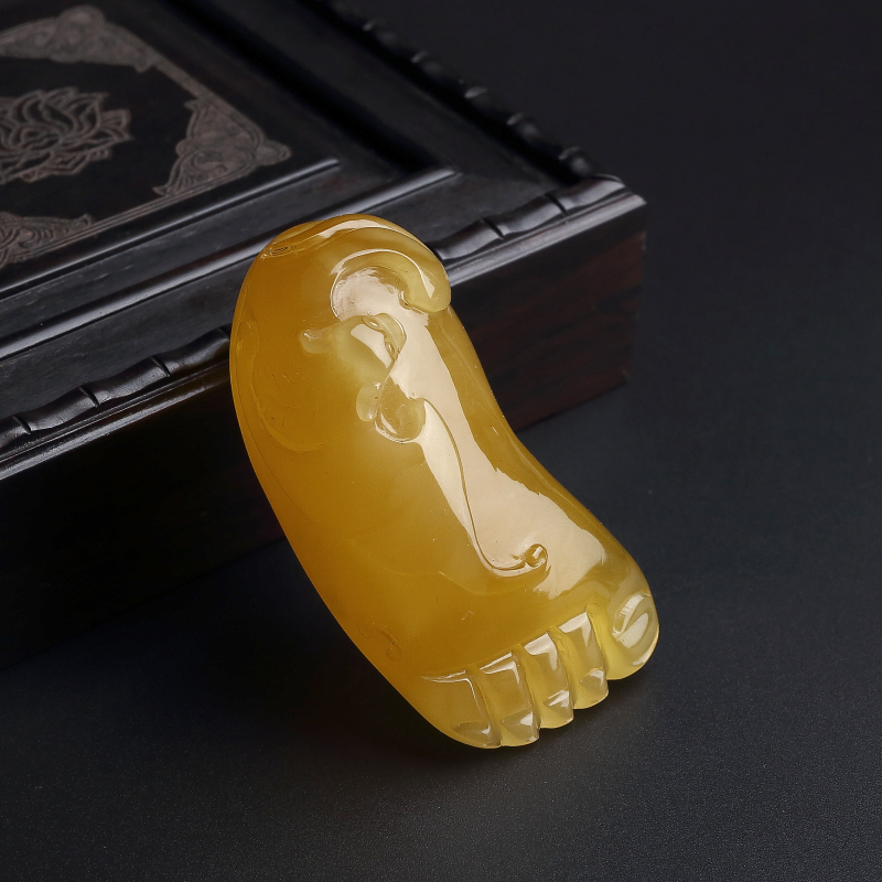 天然满蜜鸡油红富足蜜蜡吊坠 - 红掌柜