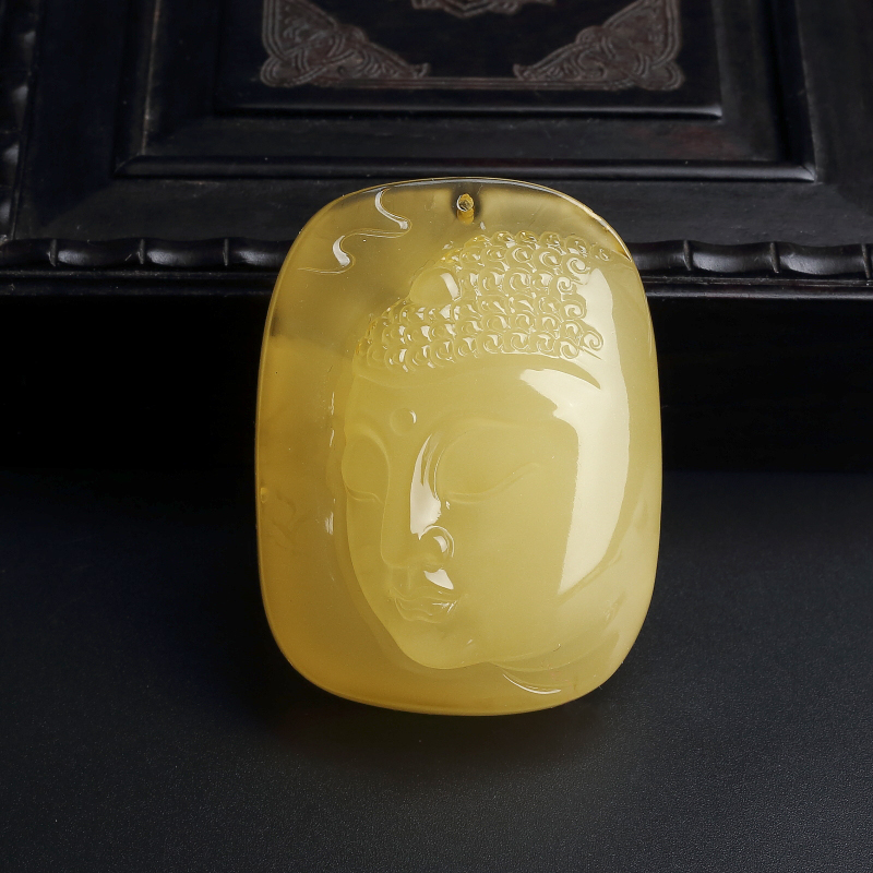 波罗的海天然柠檬黄佛头蜜蜡吊坠 - 红掌柜