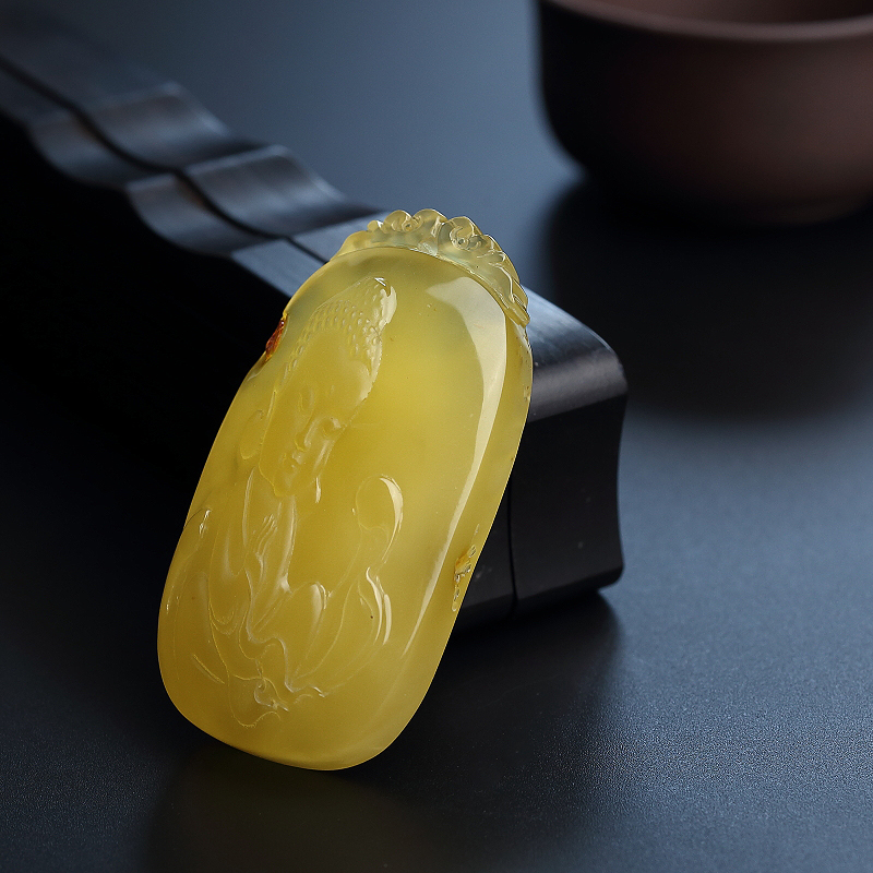 蜜蜡宝宝佛吊坠-红掌柜