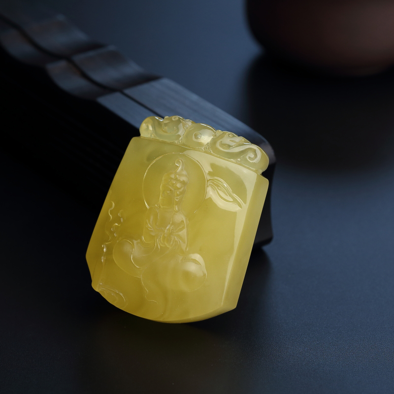 蜜蜡观音吊坠-红掌柜