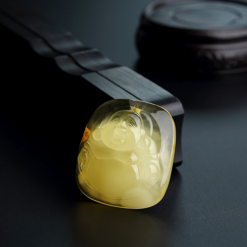 金包蜜蜜蜡弥勒佛吊坠 -红掌柜