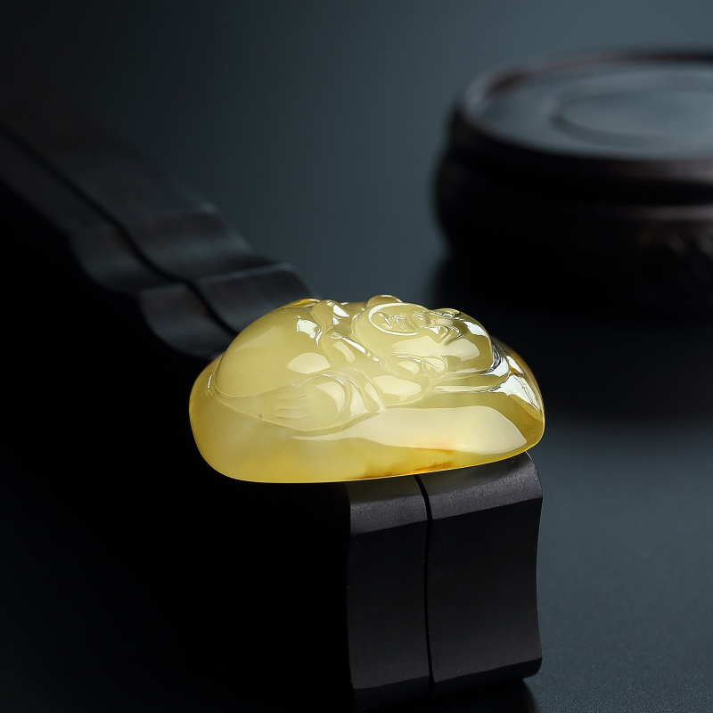 波罗的海金包蜜弥勒佛吊坠 -红掌柜