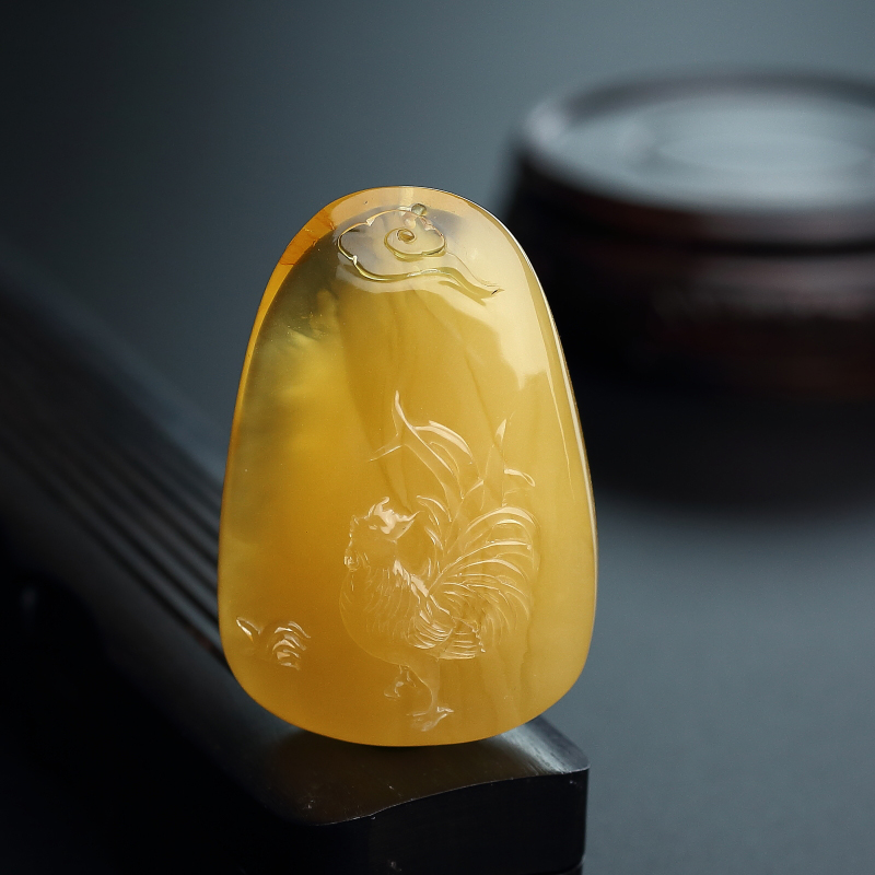 鸡油黄金包蜜鸡吊坠-红掌柜