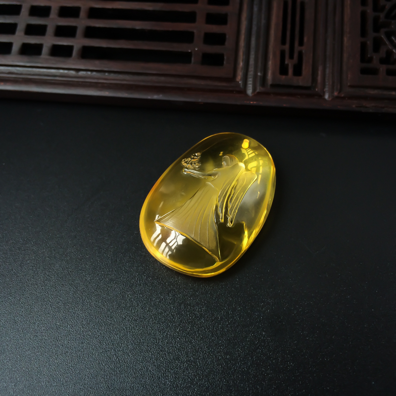 天然金珀挂件-红掌柜