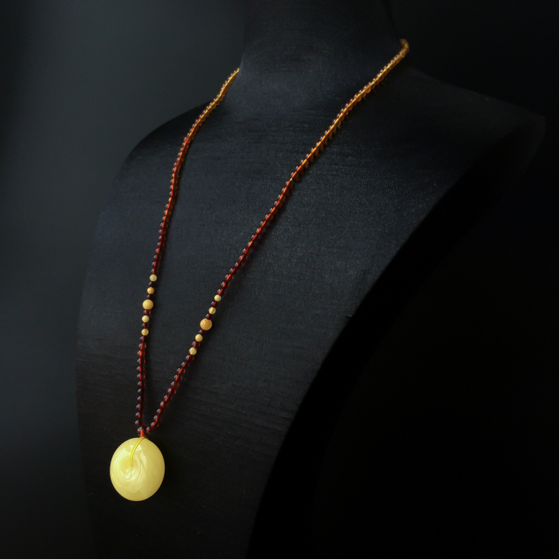 天然蜜蜡平安扣-红掌柜