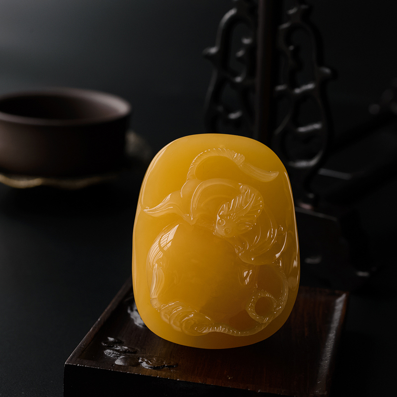 蜜蜡钱袋吊坠-红掌柜