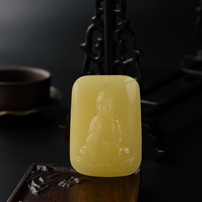 蜜蜡阿弥陀佛吊坠-红掌柜