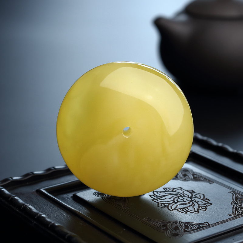 蜜蜡平安扣吊坠-红掌柜