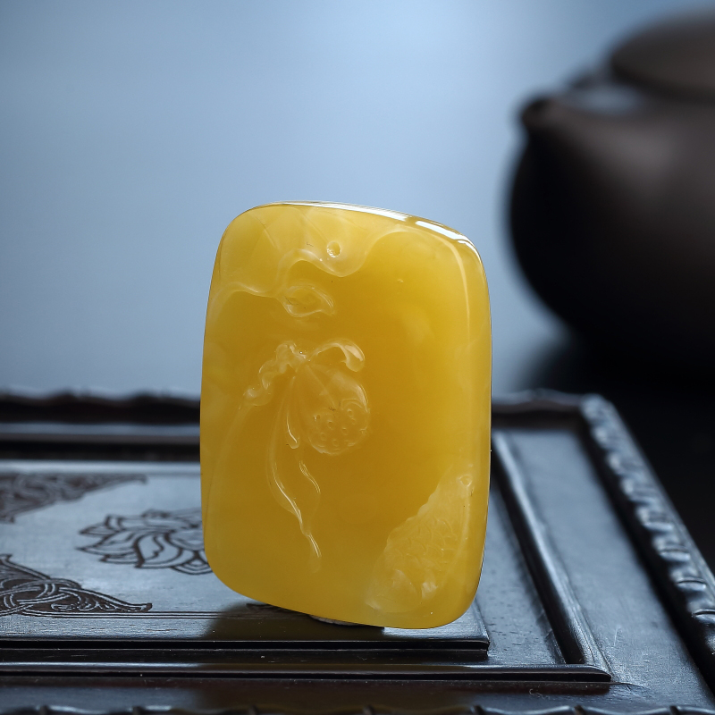 鸡油黄蜜蜡年年有余-红掌柜