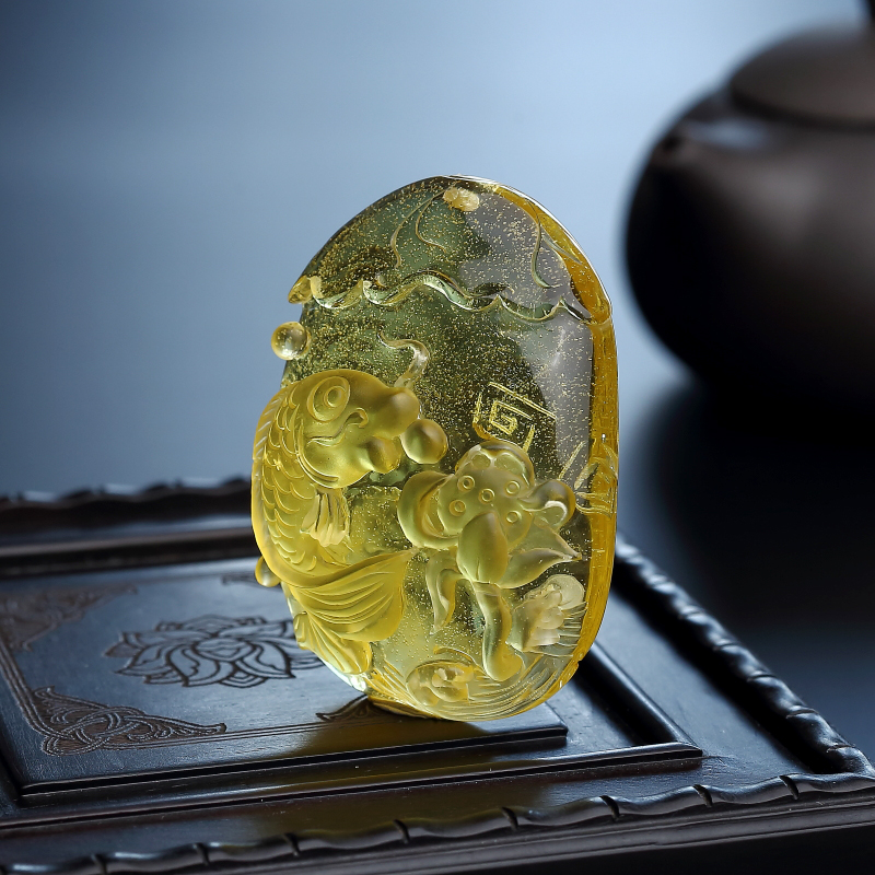 蜜蜡鱼吊坠-红掌柜