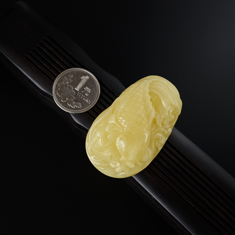 天然柠檬黄蜜蜡吊坠-红掌柜