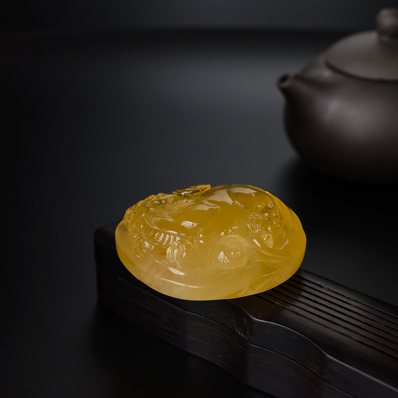 波罗的海天然金绞蜜蜜蜡吊坠-红掌柜