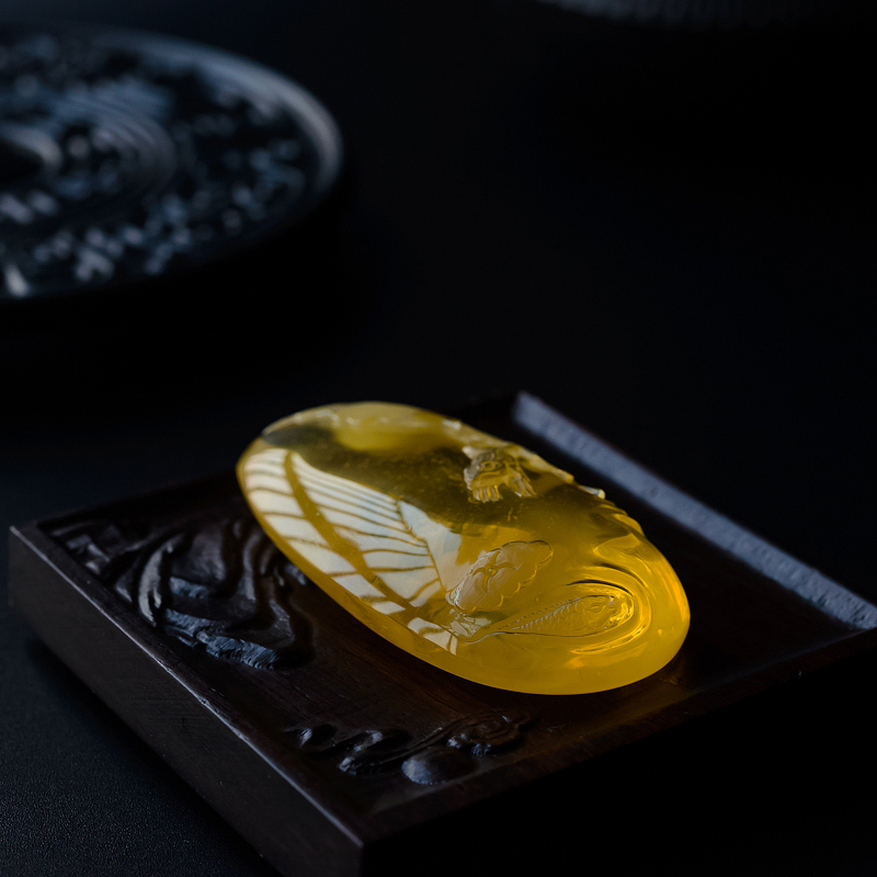 天然金包蜜满天星蜜蜡吊坠-红掌柜