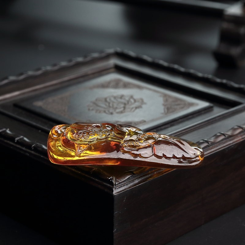 天然金珀吊坠 - 红掌柜