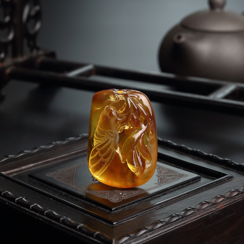 金珀蝉吊坠 - 红掌柜