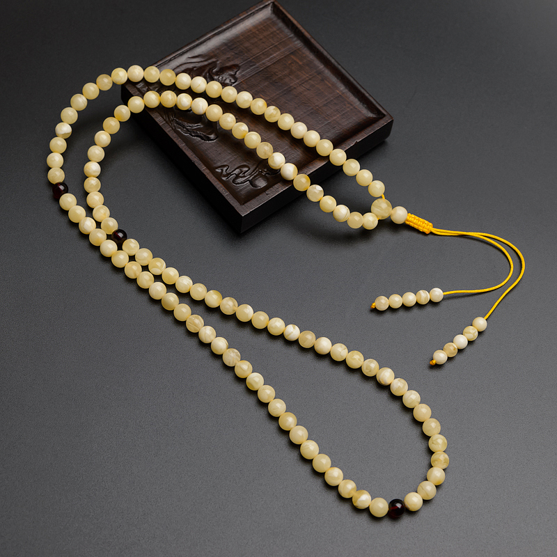 波罗的海天然白花蜜佛珠 - 红掌柜