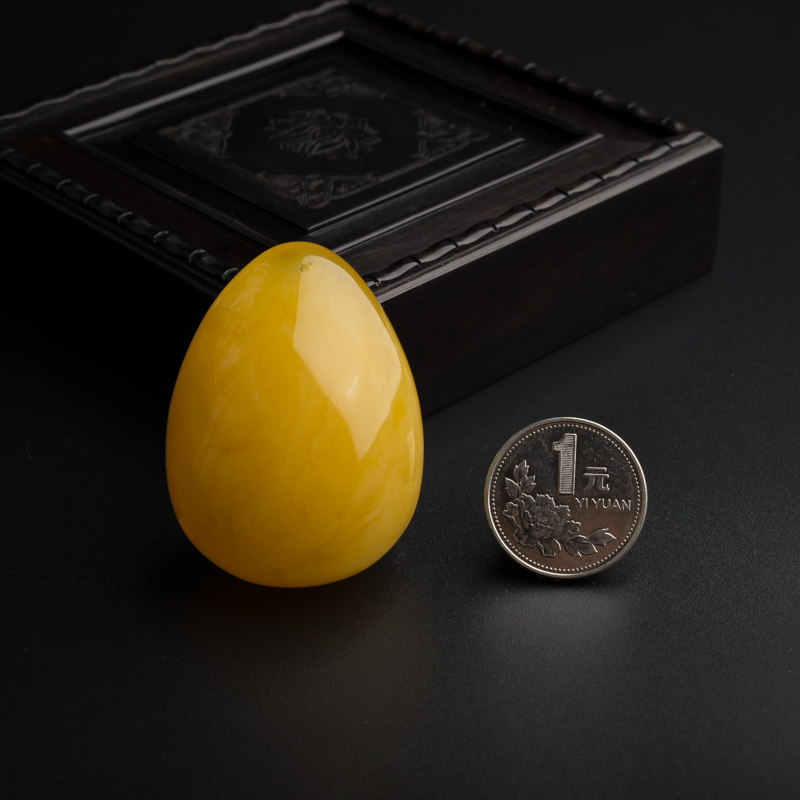 鸡油黄蜜蜡水滴-红掌柜