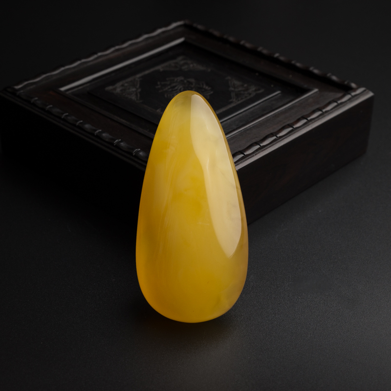 满蜜鸡油黄蜜蜡水滴吊坠-红掌柜