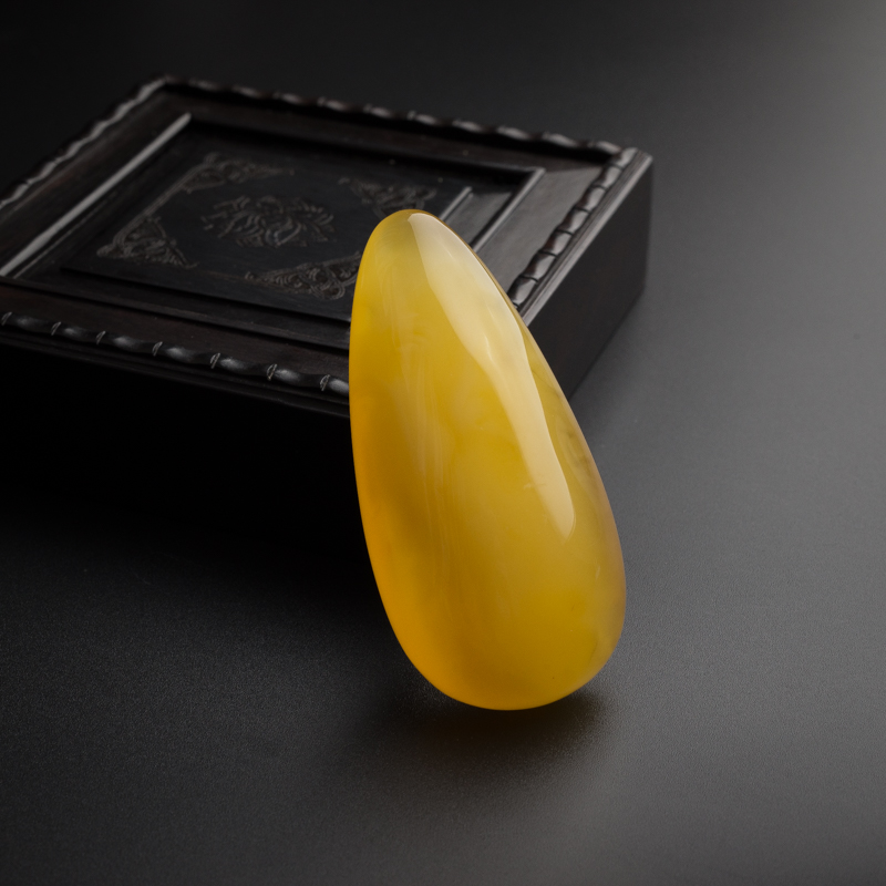 鸡油黄蜜蜡水滴吊坠-红掌柜