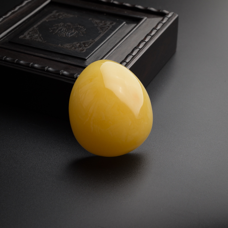 鸡油黄蜜蜡水滴吊坠-红掌柜