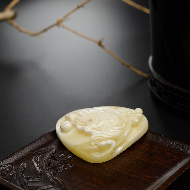 波罗的海天然白蜜蜜蜡吊坠-红掌柜