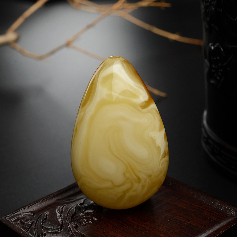 天然满蜜白花蜜蜜蜡随形吊坠-红掌柜