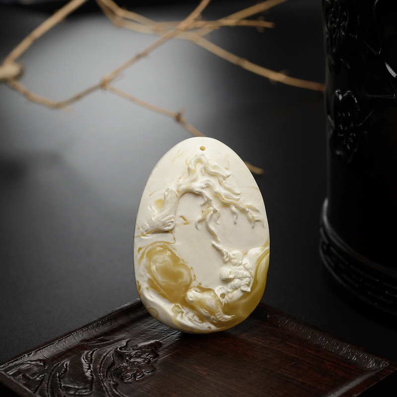 波罗的海白蜜蜜蜡牧童吊坠-红掌柜