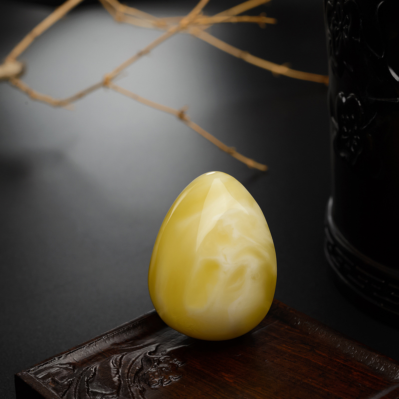 天然白花蜜蜜蜡随形吊坠-红掌柜