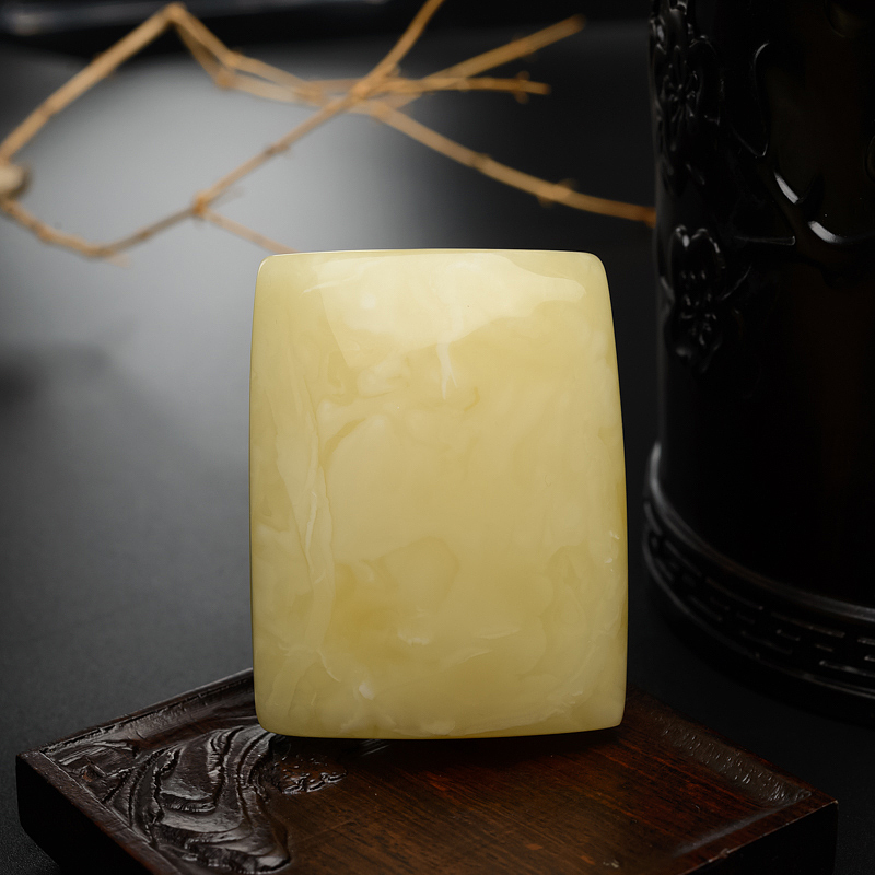 波罗的海天然满蜜柠檬黄蜜蜡无事牌吊坠-红掌柜