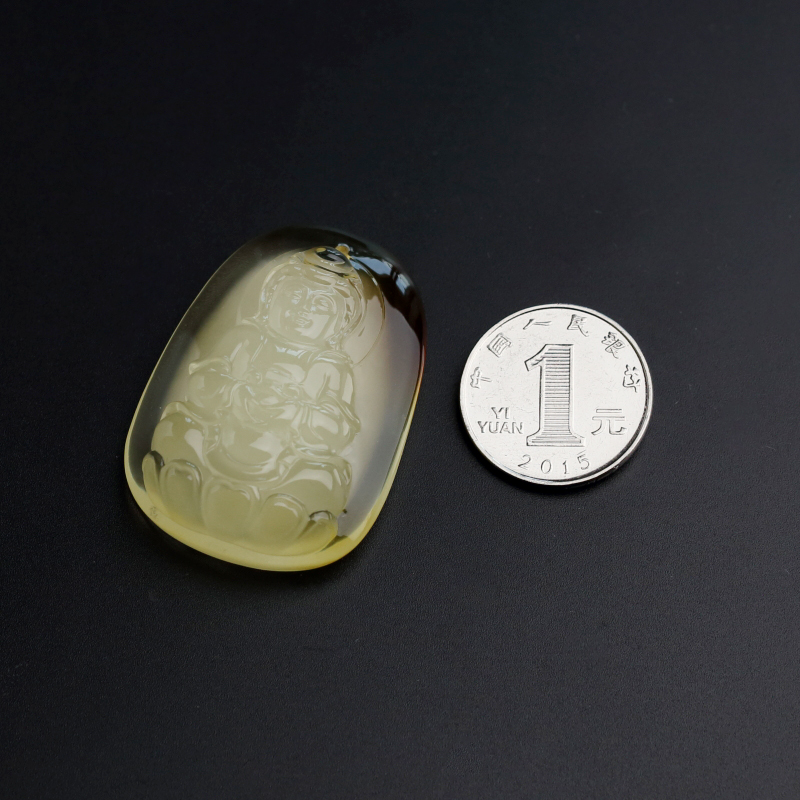 天然蜜蜡观音吊坠-红掌柜