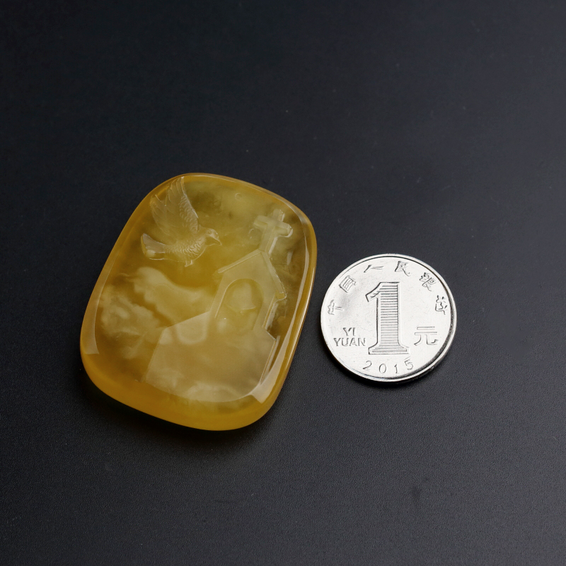 鸡油红蜜蜡吊坠-红掌柜