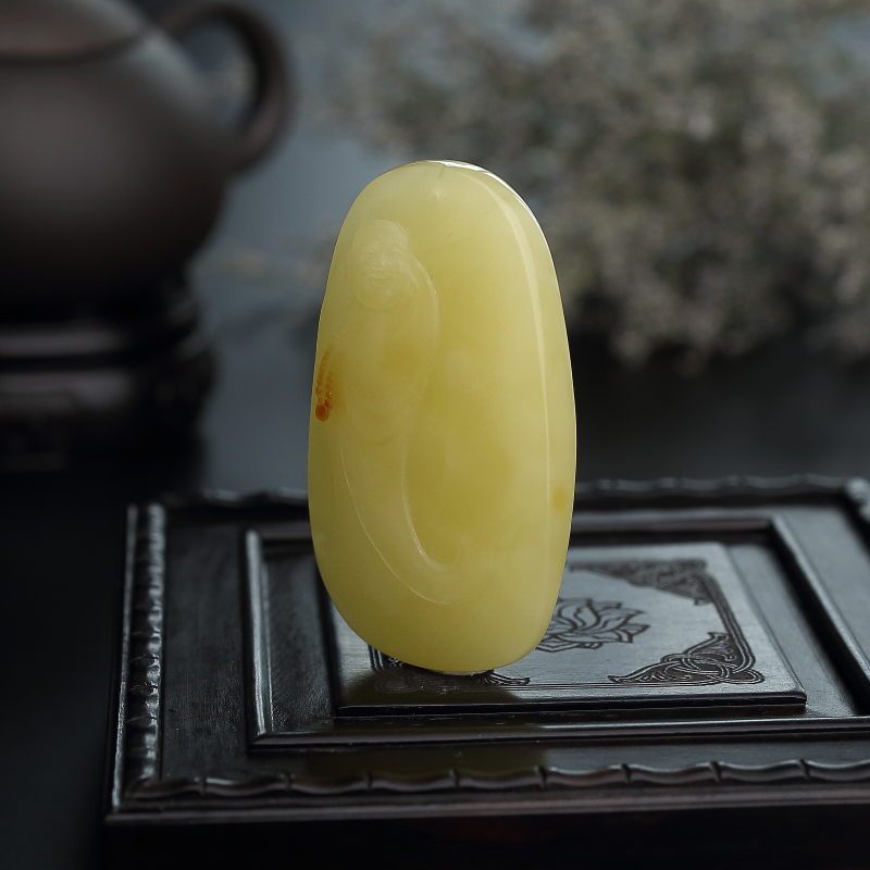 波罗的海满蜜柠檬黄蜜蜡吊坠-红掌柜