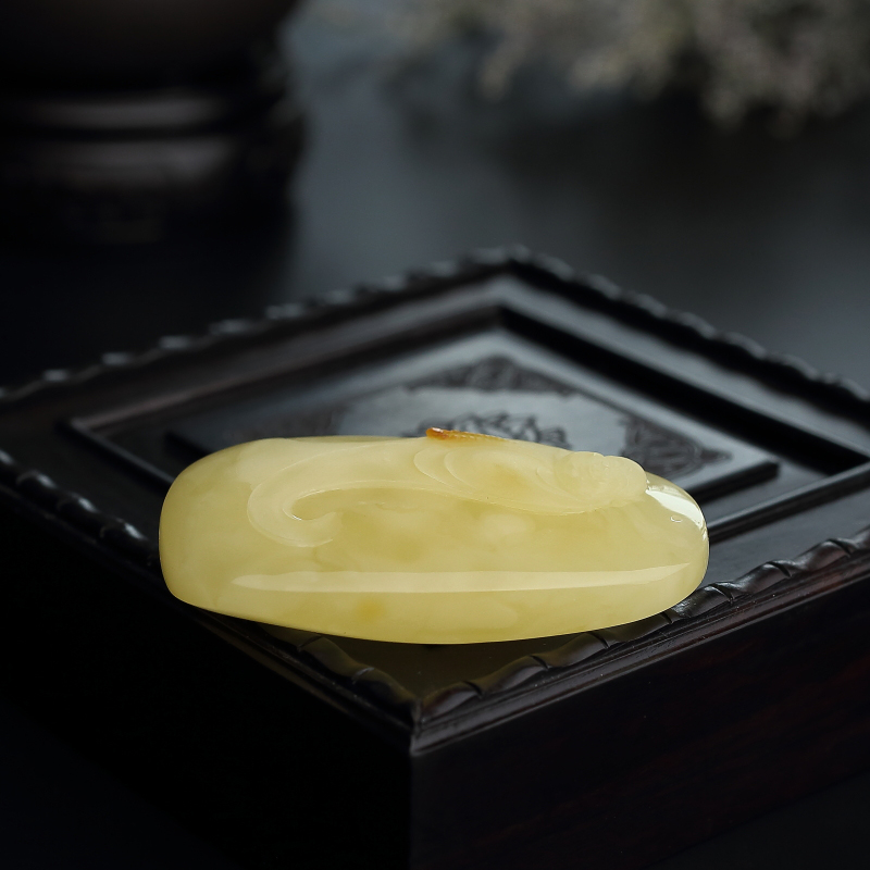 蜜蜡弥勒佛吊坠-红掌柜