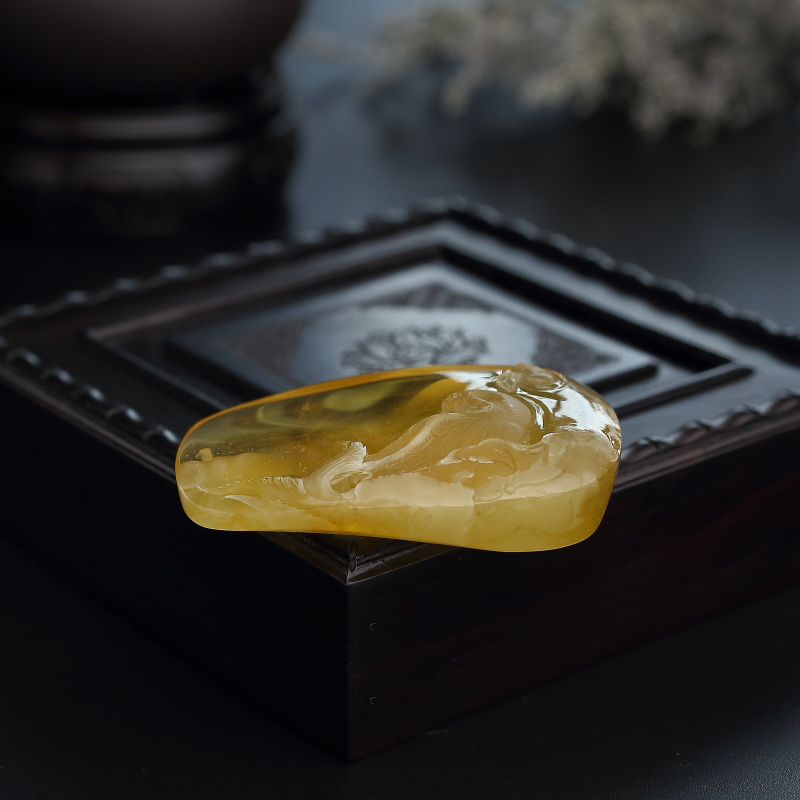 波罗的海金包蜜鸡油黄蜜蜡吊坠-红掌柜