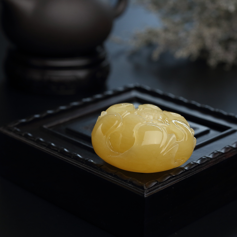 波罗的海天然满蜜鸡油黄蜜蜡吊坠 - 红掌柜