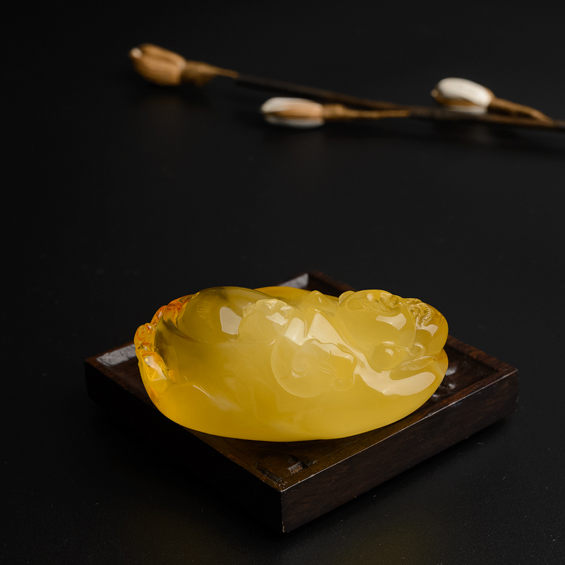 金包蜜鸡油黄蜜蜡吊坠-红掌柜