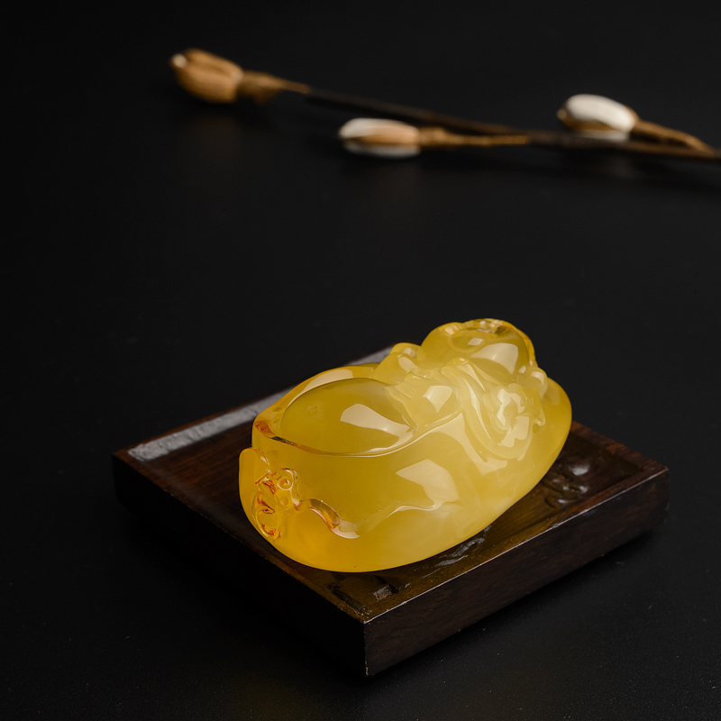 鸡油黄蜜蜡吊坠-红掌柜