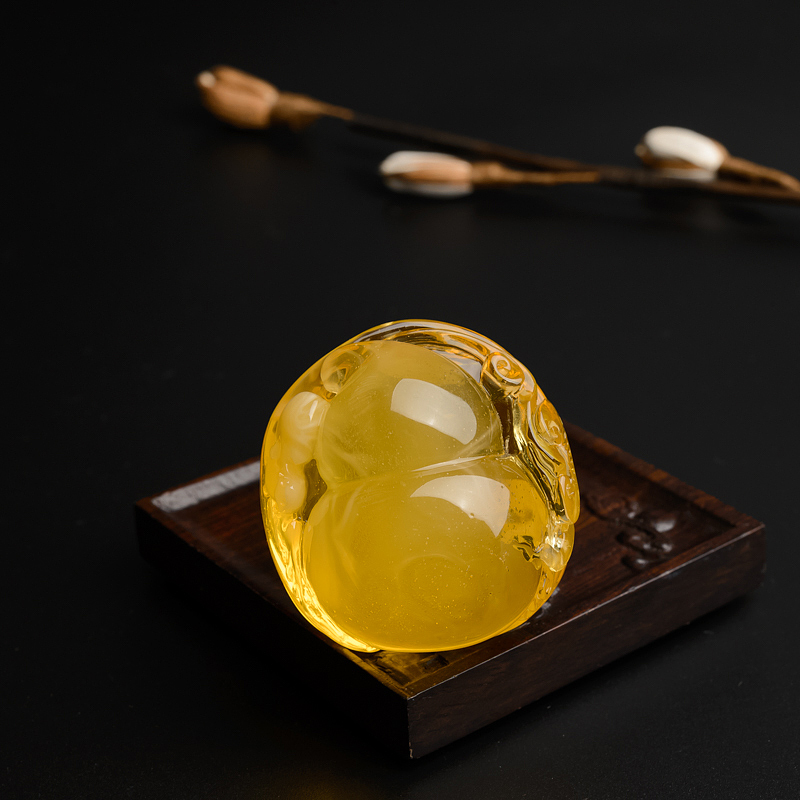 金包蜜鸡油红蜜蜡葫芦吊坠-红掌柜