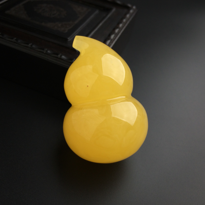 满蜜鸡油黄蜜蜡吊坠-红掌柜