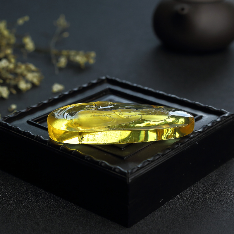 波罗的海天然金珀观音吊坠-红掌柜