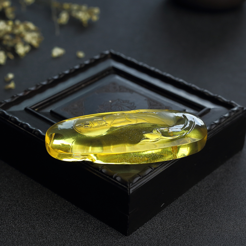 波罗的海天然满天星金珀吊坠-红掌柜