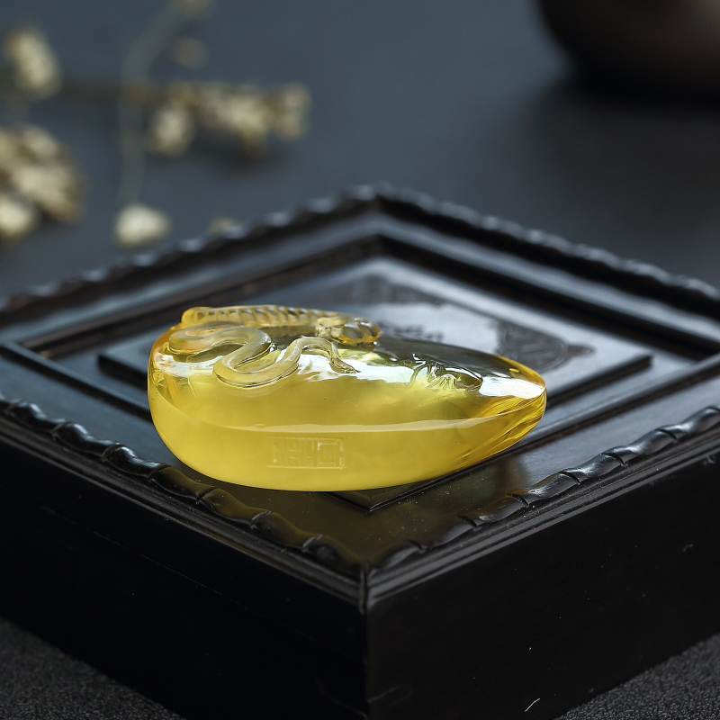 波罗的海天然金绞蜜蜜蜡蛇吊坠-红掌柜