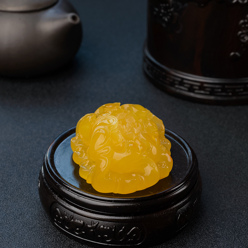 波罗的海天然鸡油黄蜜蜡花吊坠 - 红掌柜