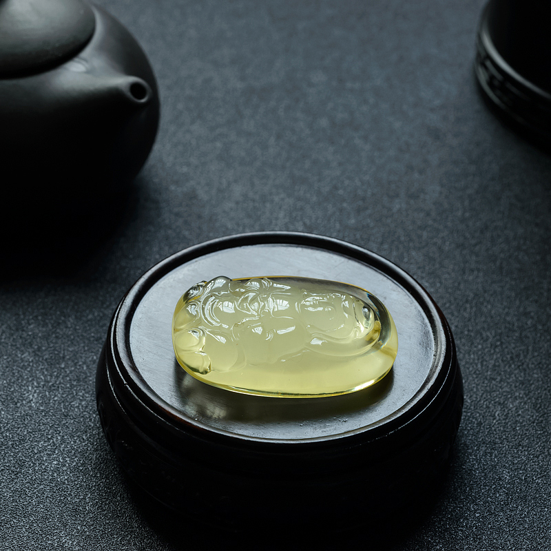 金包蜜柠檬黄蜜蜡观音吊坠 - 红掌柜