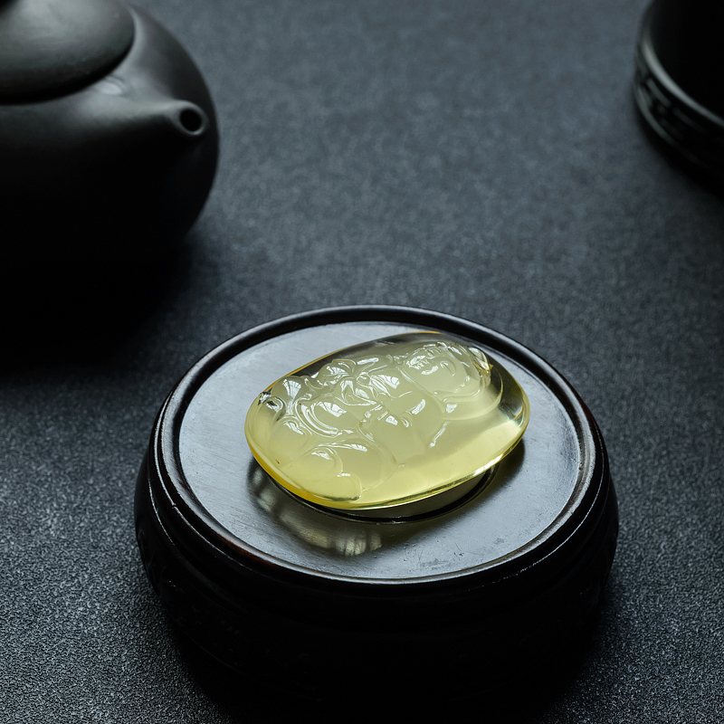 波罗的海柠檬黄蜜蜡观音吊坠 - 红掌柜